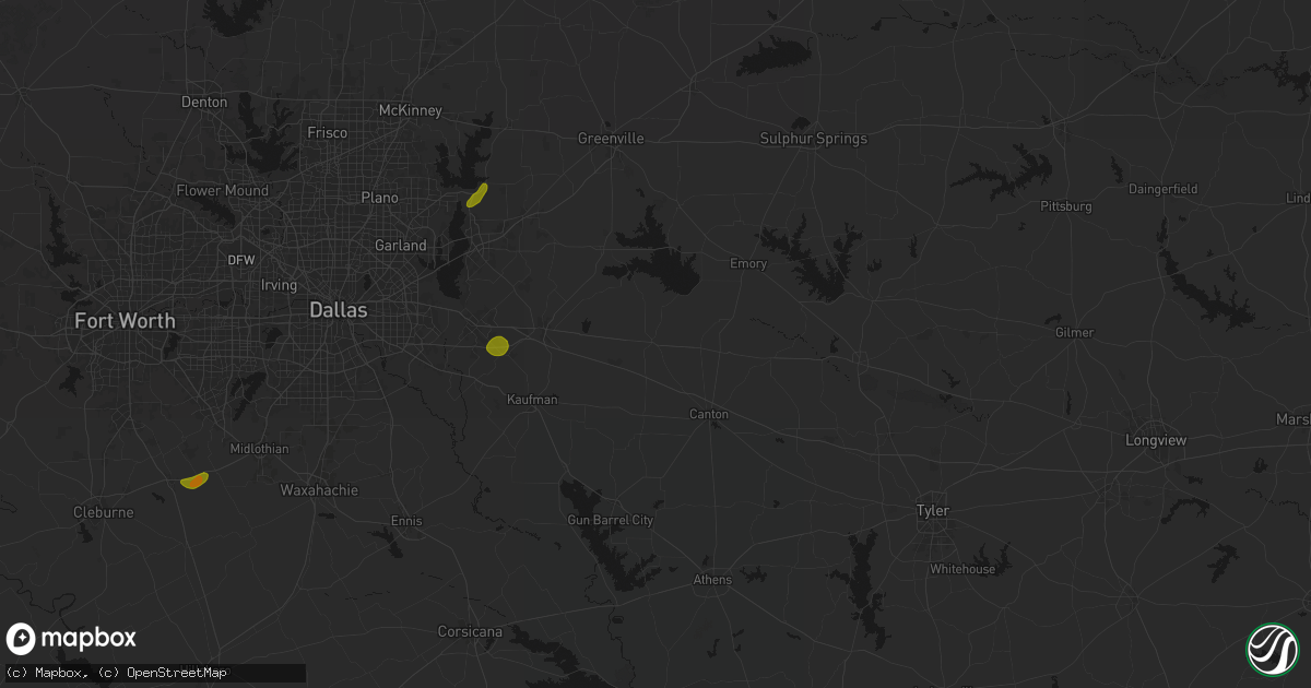 Hail map in Wills Point, TX on June 2, 2026