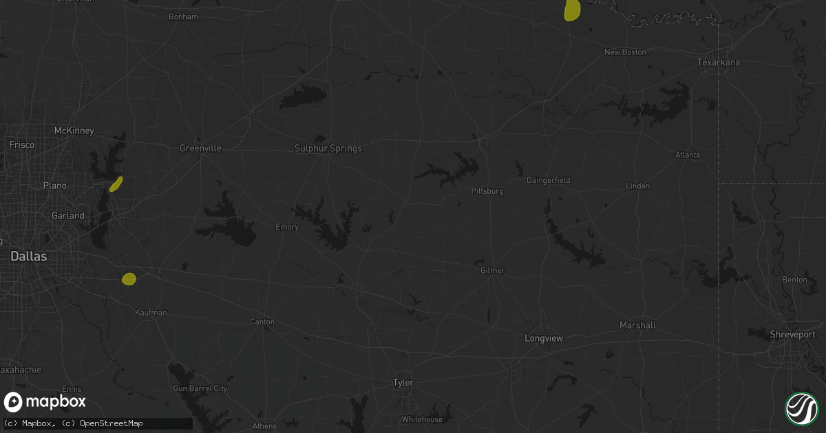 Hail map in Winnsboro, TX on June 2, 2026