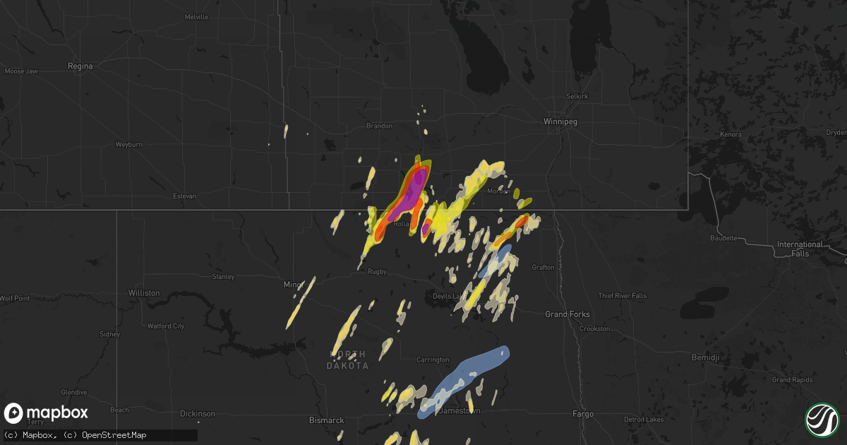 Hail map on June 2, 2026