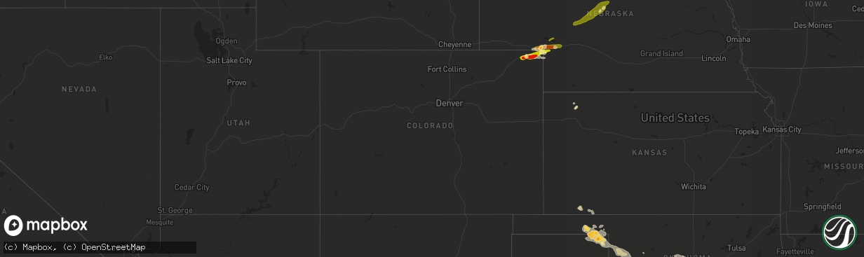 Hail map in Colorado on June 3, 2013