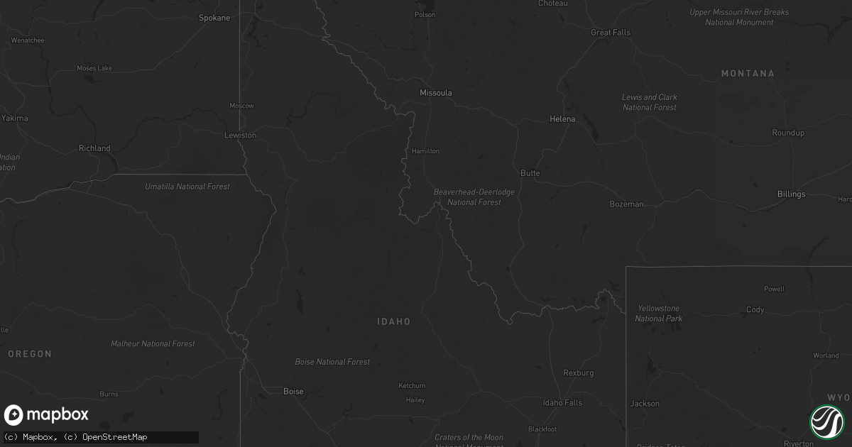 Hail map in Idaho on June 3, 2013
