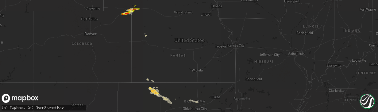 Hail map in Kansas on June 3, 2013