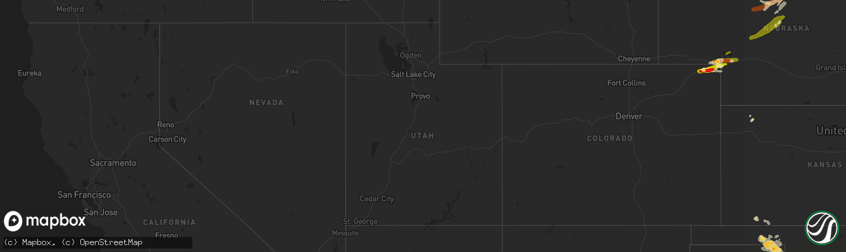 Hail map in Utah on June 3, 2013