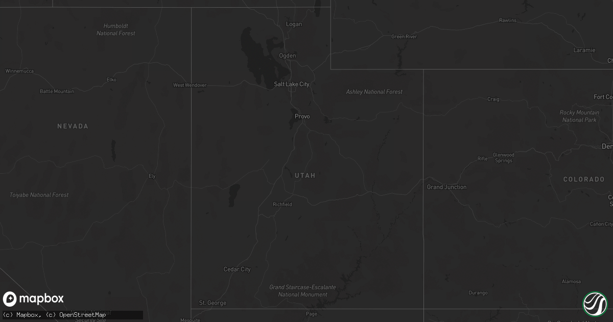 Hail map in Utah on June 3, 2013