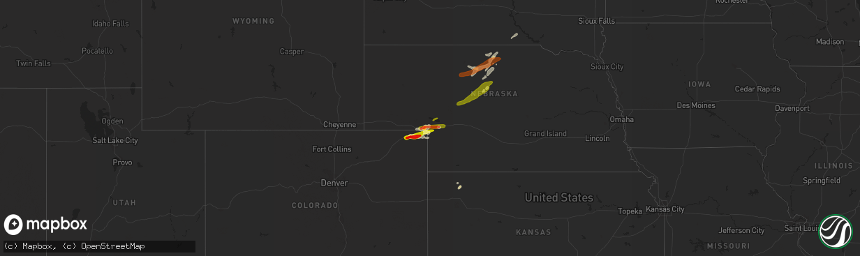 Hail map on June 3, 2013