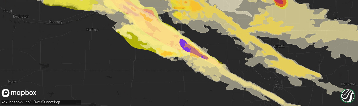 Hail map in Beatrice, NE on June 3, 2014