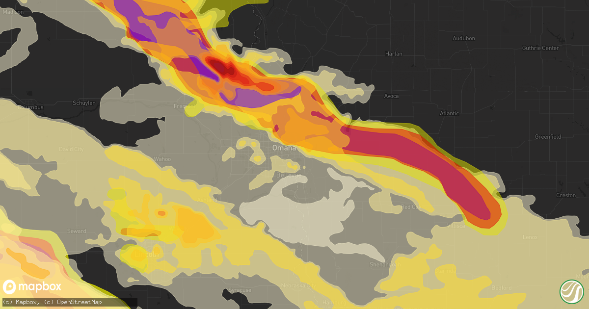 Hail map in Council Bluffs, IA on June 3, 2014