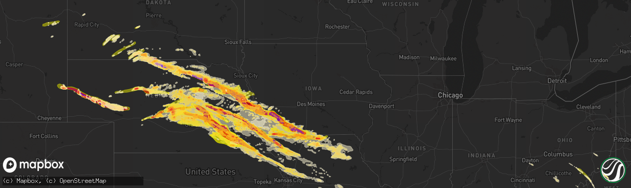 Hail map in Iowa on June 3, 2014