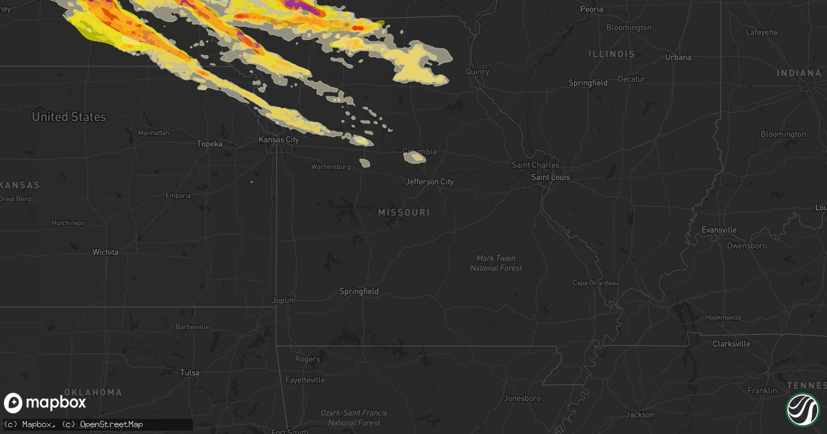 Hail map in Missouri on June 3, 2014