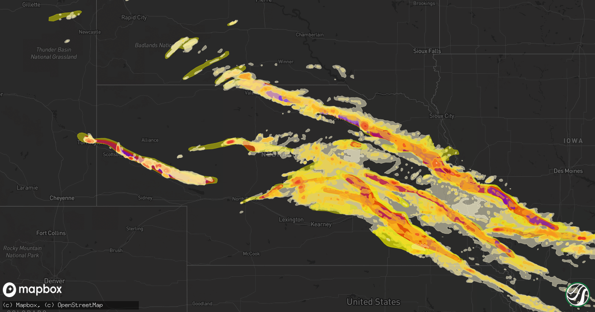 Hail map in Nebraska on June 3, 2014