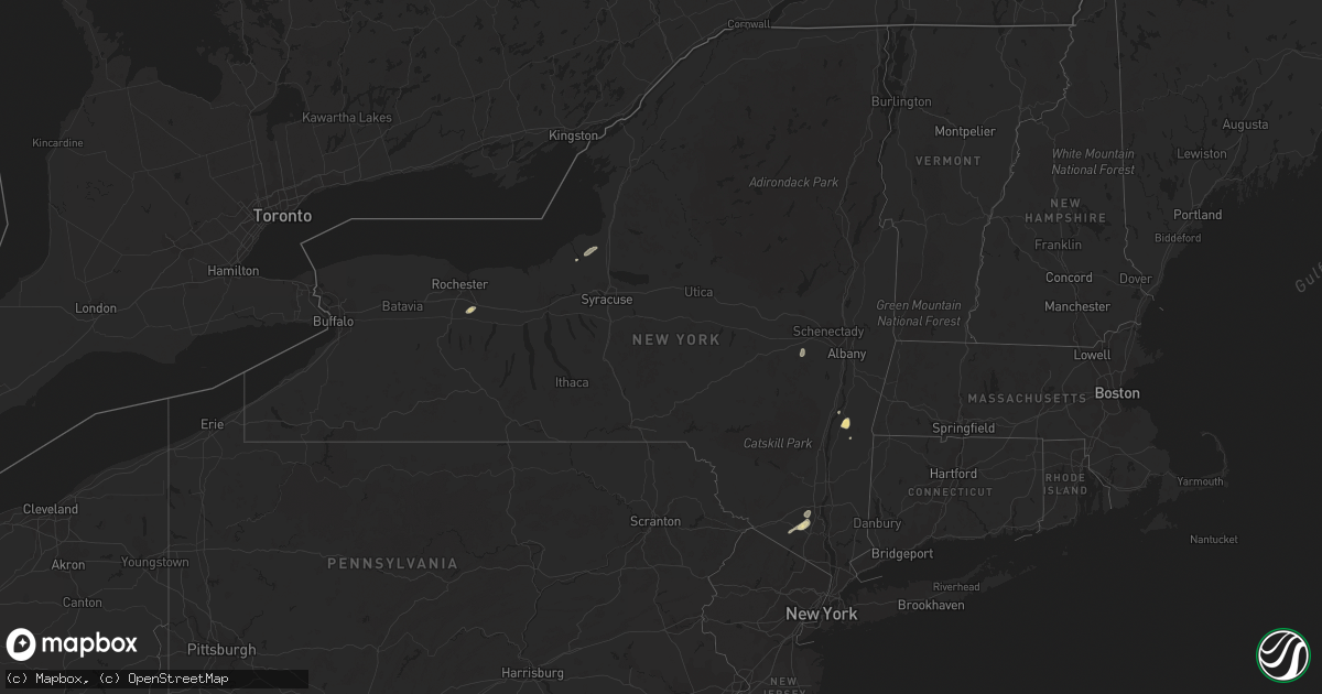 Hail map in New York on June 3, 2014