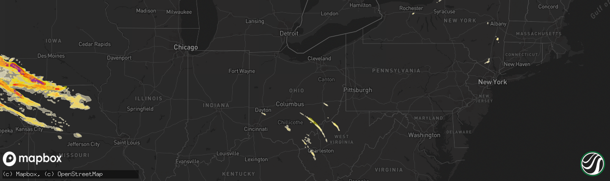 Hail map in Ohio on June 3, 2014