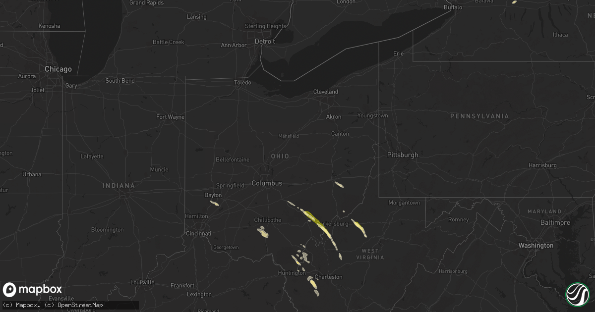 Hail map in Ohio on June 3, 2014