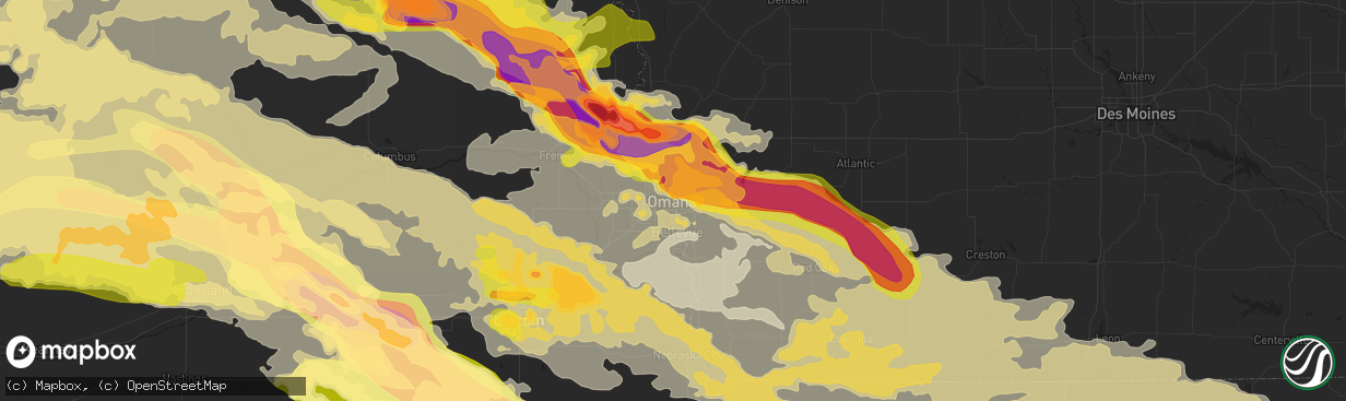 Hail map in Omaha, NE on June 3, 2014