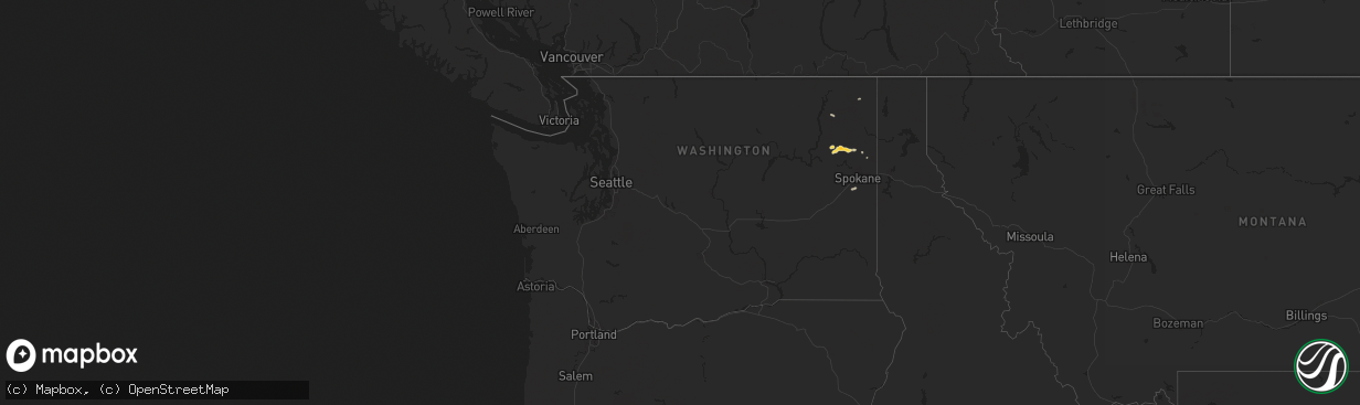 Hail map in Washington on June 3, 2014