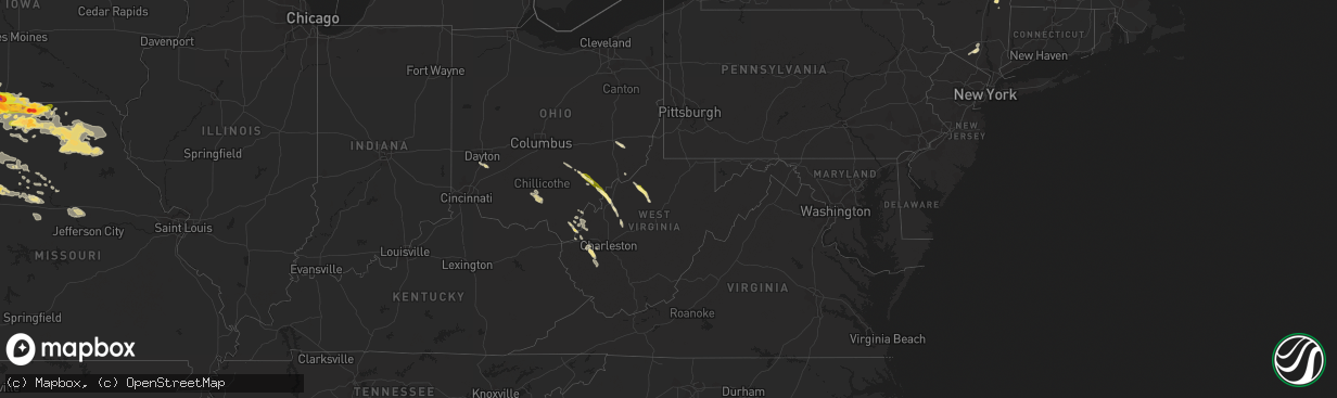 Hail map in West Virginia on June 3, 2014