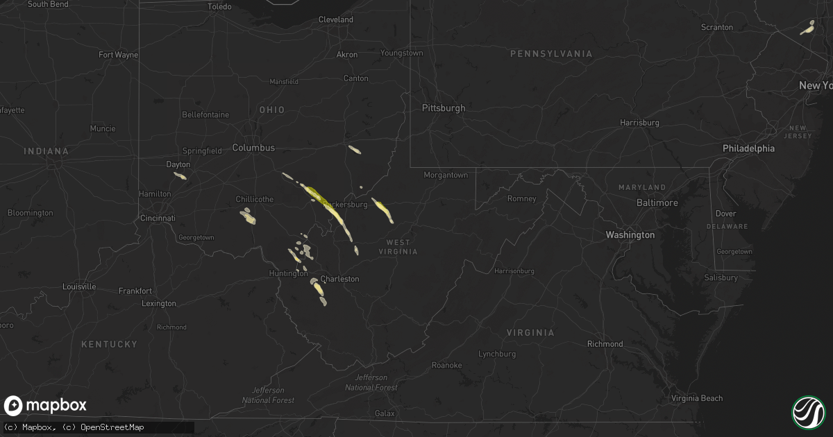 Hail map in West Virginia on June 3, 2014