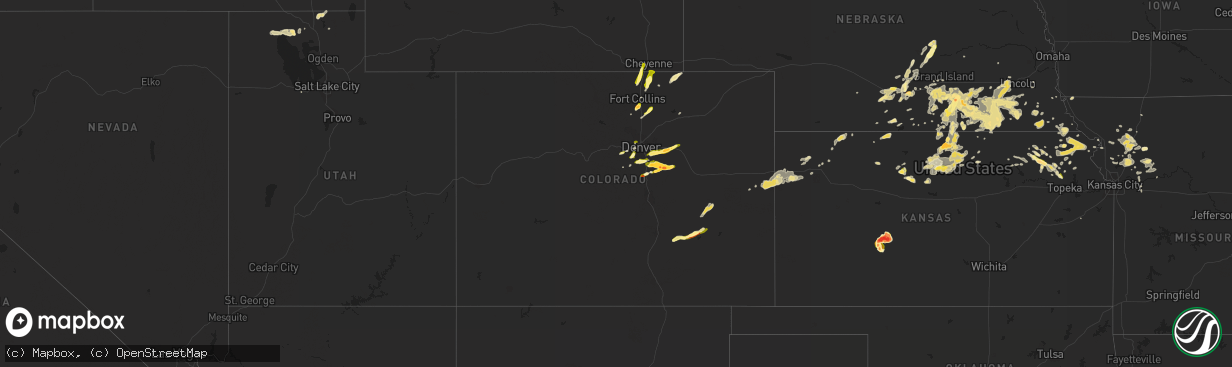 Hail map in Colorado on June 3, 2015