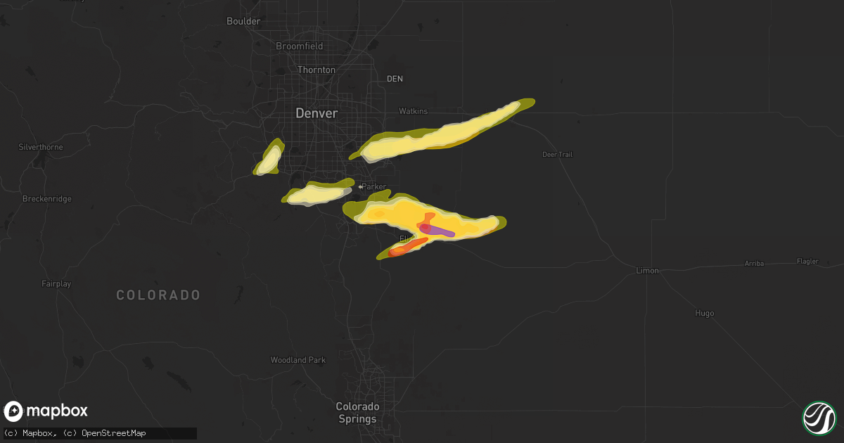 Hail map in Elizabeth, CO on June 3, 2015