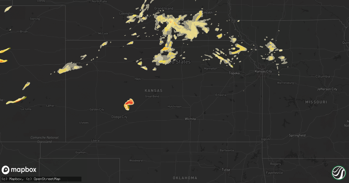 Hail map in Kansas on June 3, 2015