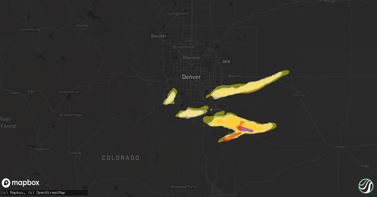 Hail map in Littleton, CO on June 3, 2015