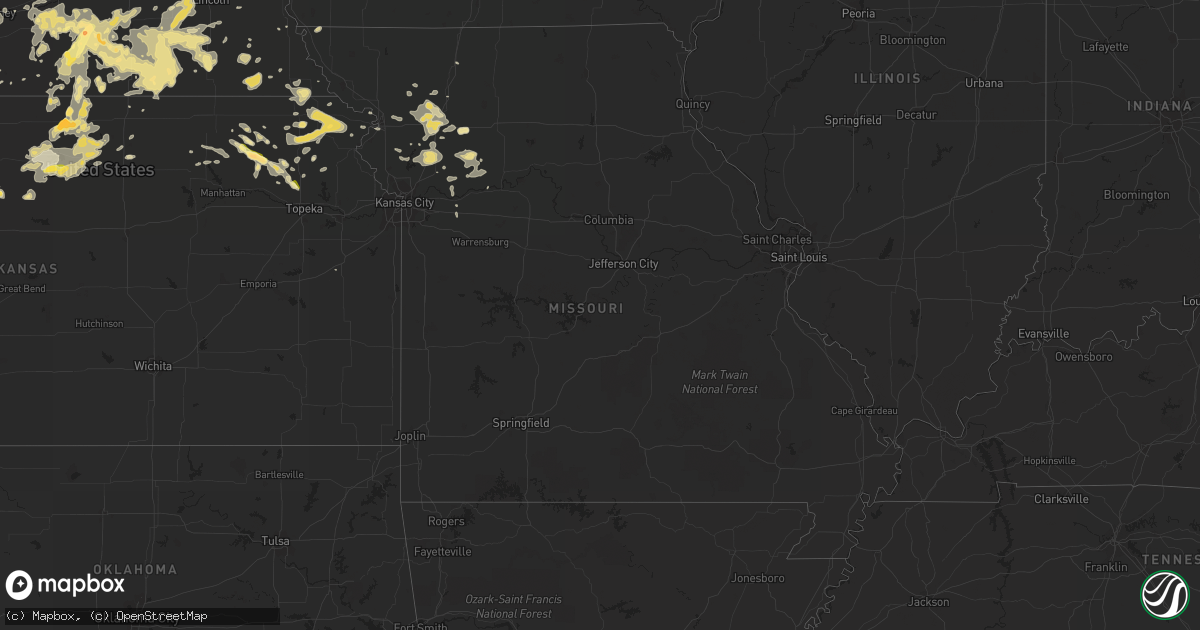 Hail map in Missouri on June 3, 2015