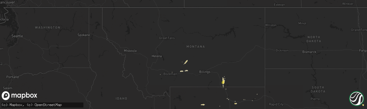 Hail map in Montana on June 3, 2015