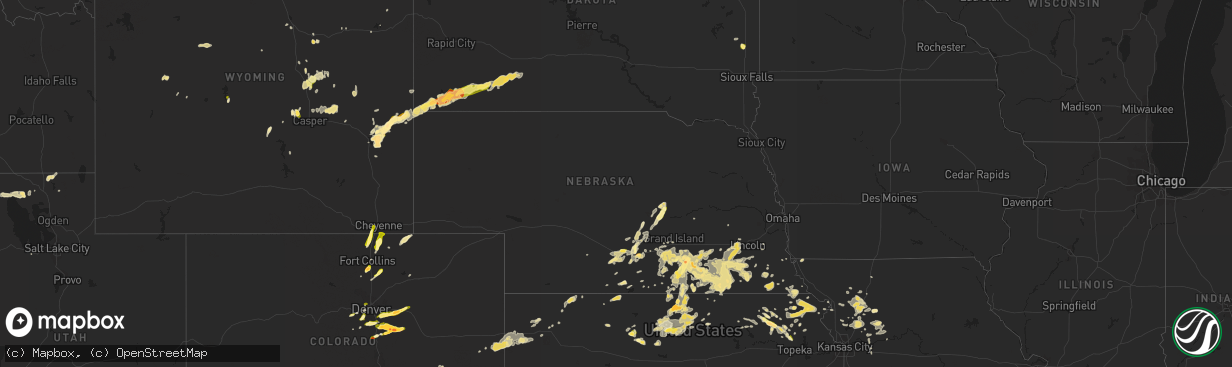 Hail map in Nebraska on June 3, 2015