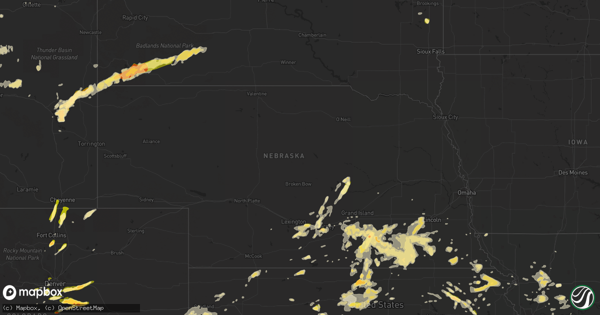 Hail map in Nebraska on June 3, 2015