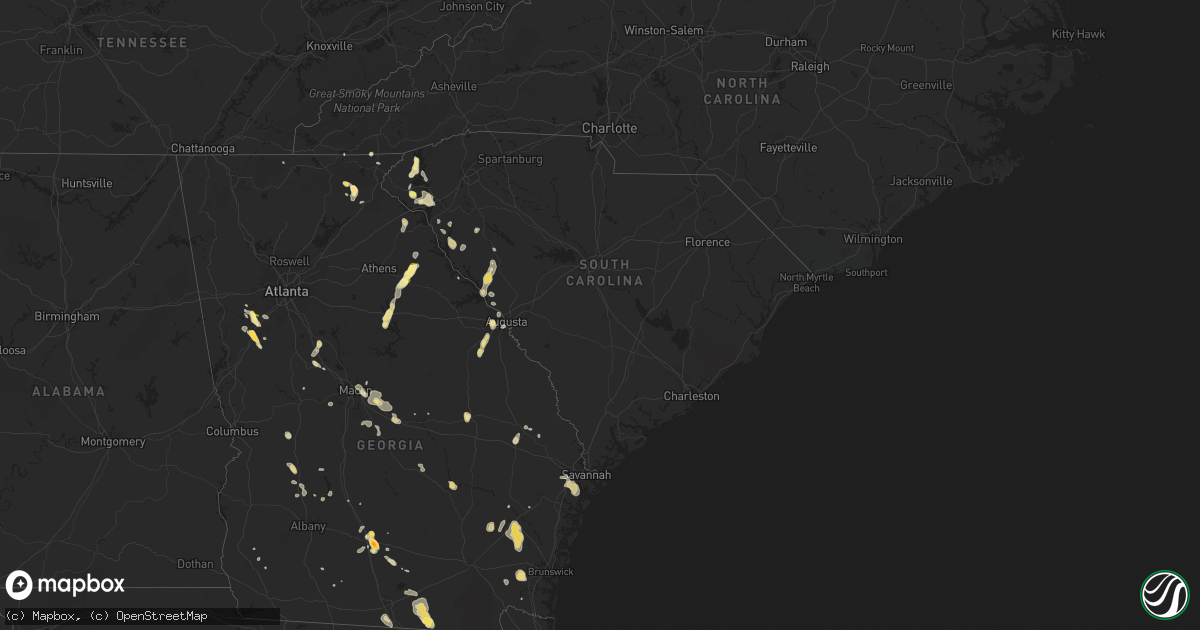 Hail map in South Carolina on June 3, 2015