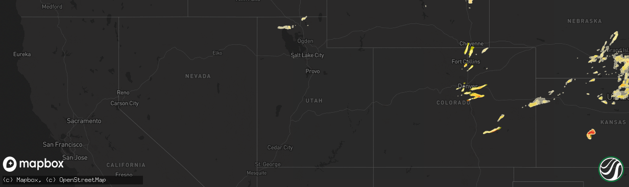 Hail map in Utah on June 3, 2015