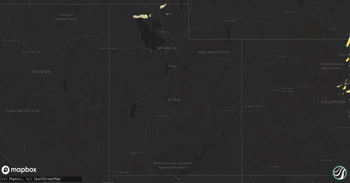 Hail map in Utah on June 3, 2015