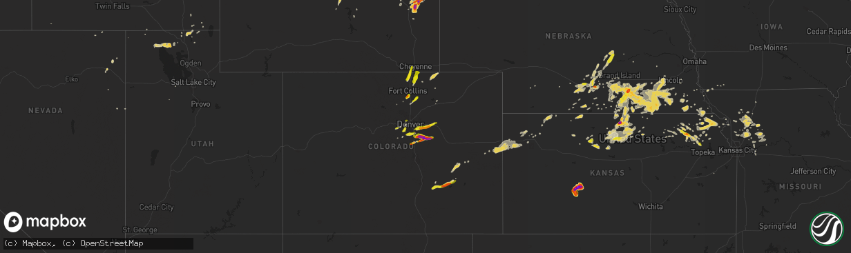 Hail map on June 3, 2015
