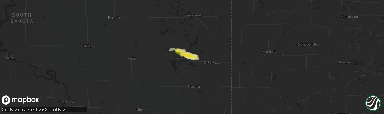 Hail map in Arlington, SD on June 3, 2016