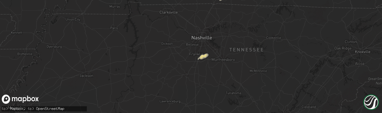 Hail map in Franklin, TN on June 3, 2016