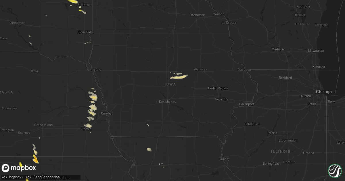 Hail map in Iowa on June 3, 2016