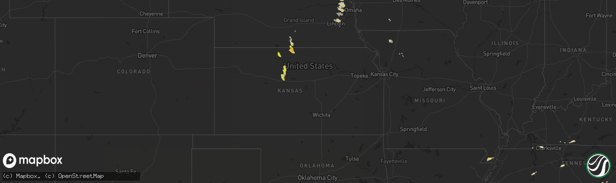 Hail map in Kansas on June 3, 2016