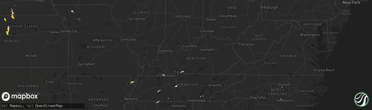 Hail map in Kentucky on June 3, 2016