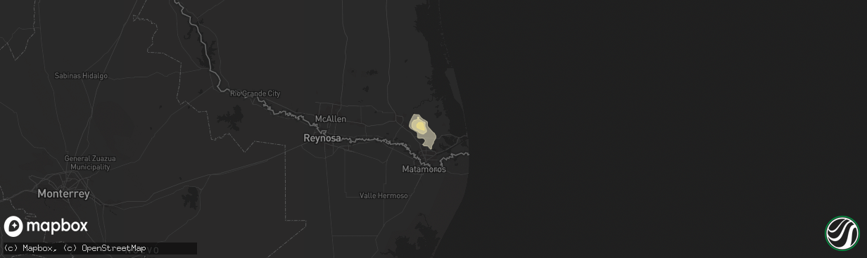 Hail map in Los Fresnos, TX on June 3, 2016