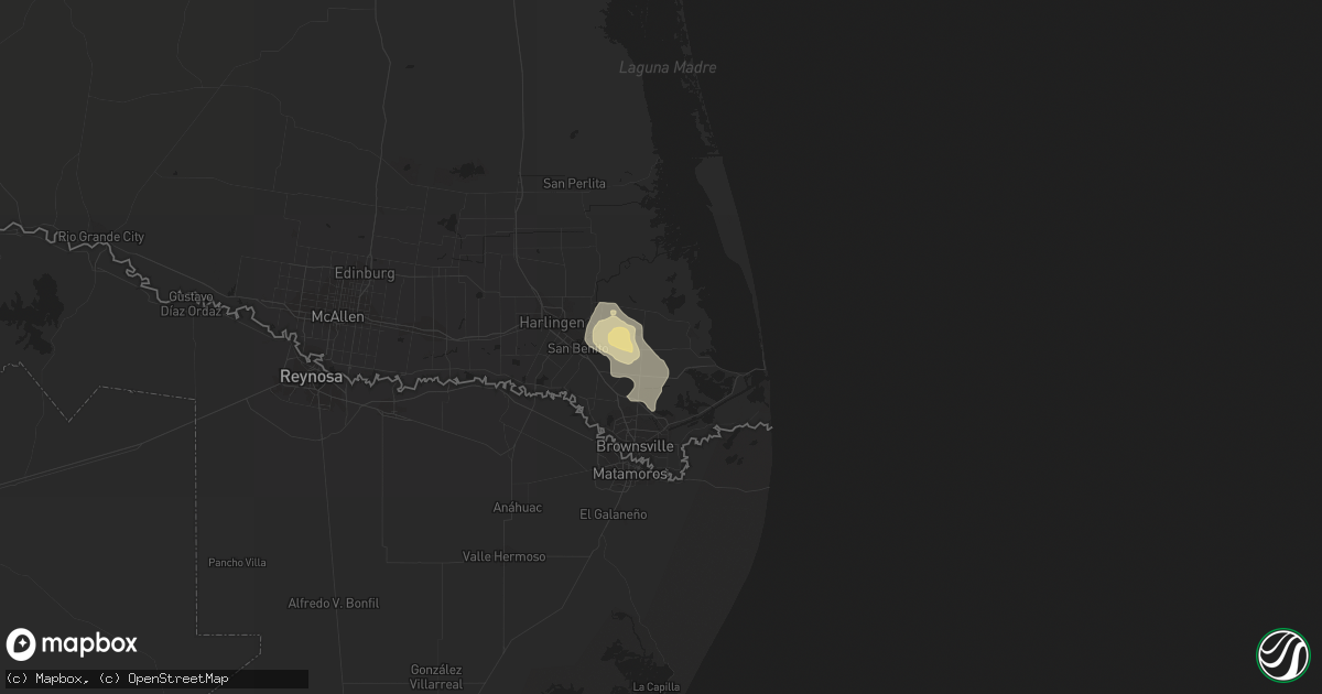 Hail map in Los Fresnos, TX on June 3, 2016