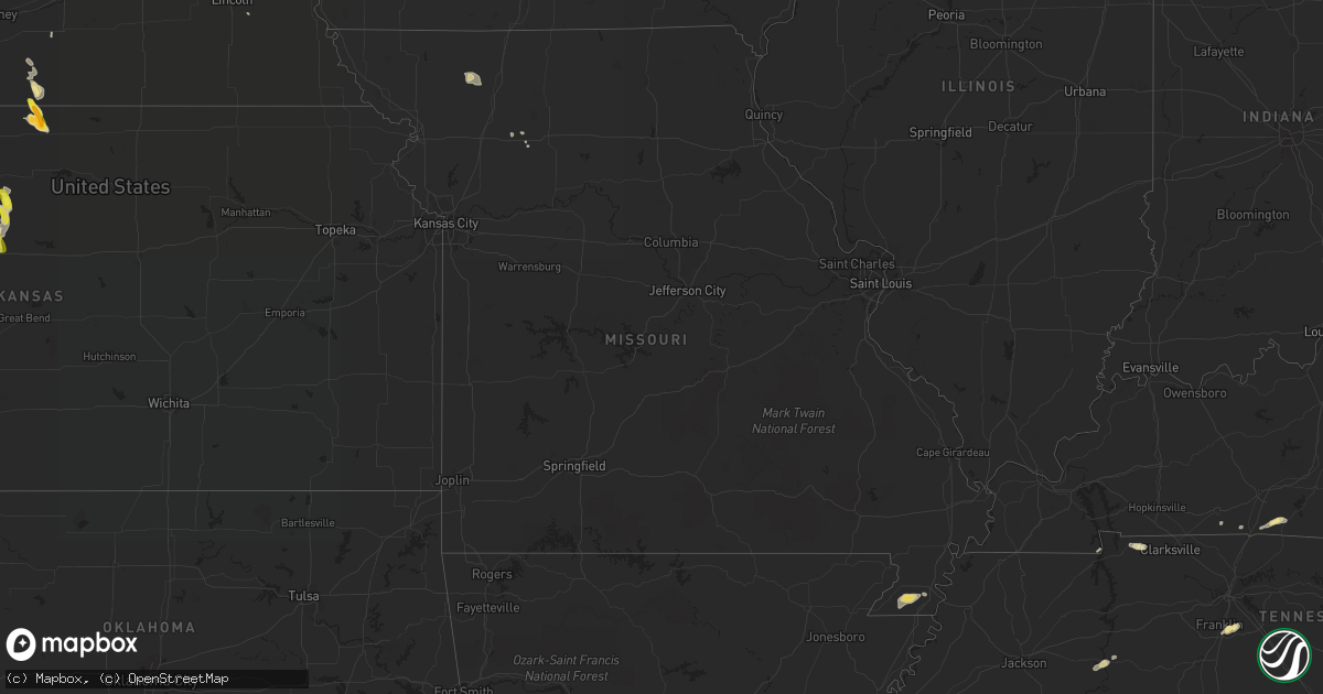 Hail map in Missouri on June 3, 2016