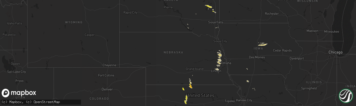 Hail map in Nebraska on June 3, 2016