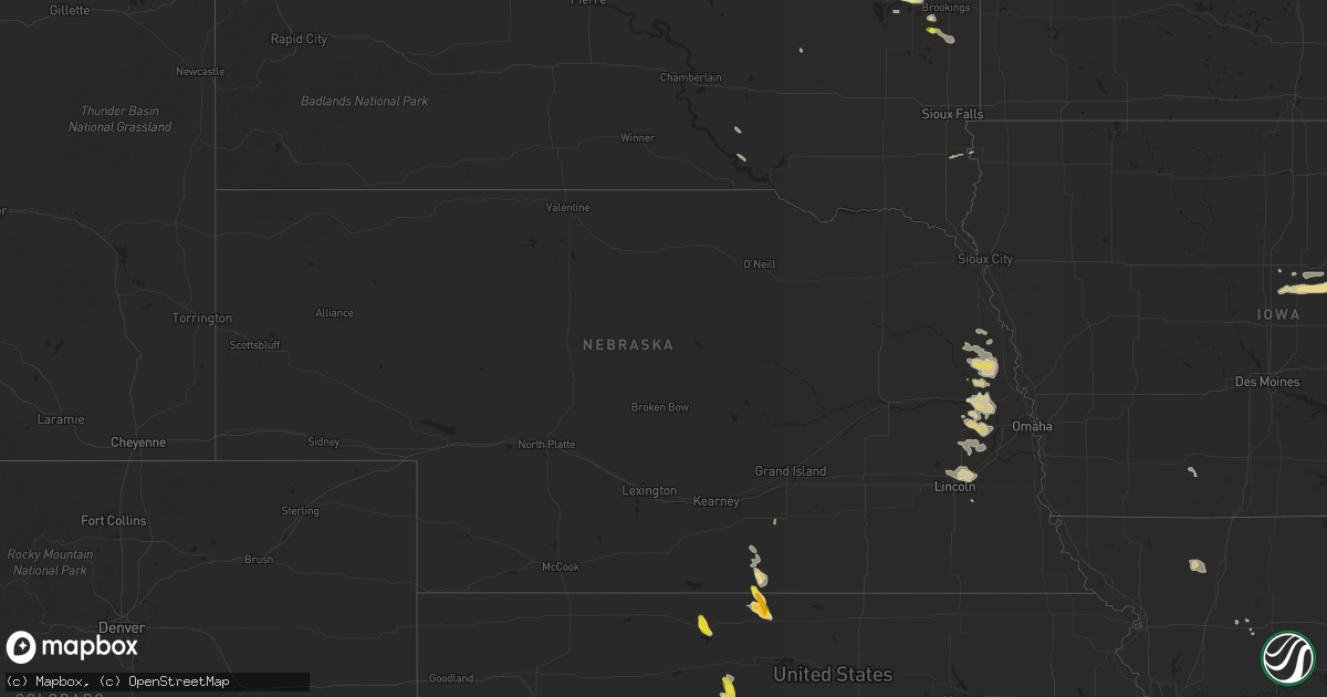 Hail map in Nebraska on June 3, 2016