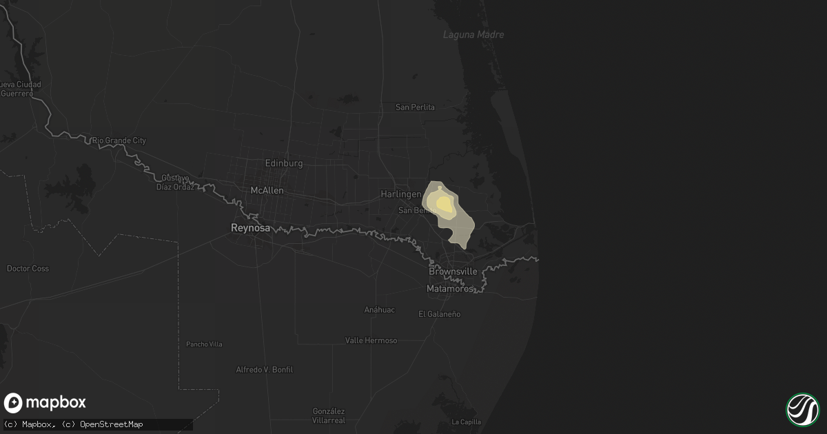 Hail map in San Benito, TX on June 3, 2016
