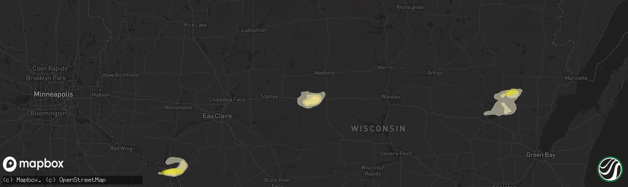 Hail map in Curtiss, WI on June 3, 2017