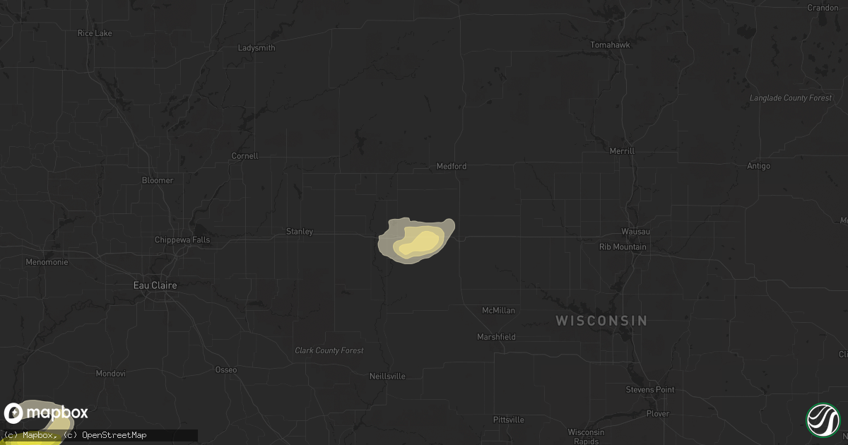 Hail map in Curtiss, WI on June 3, 2017