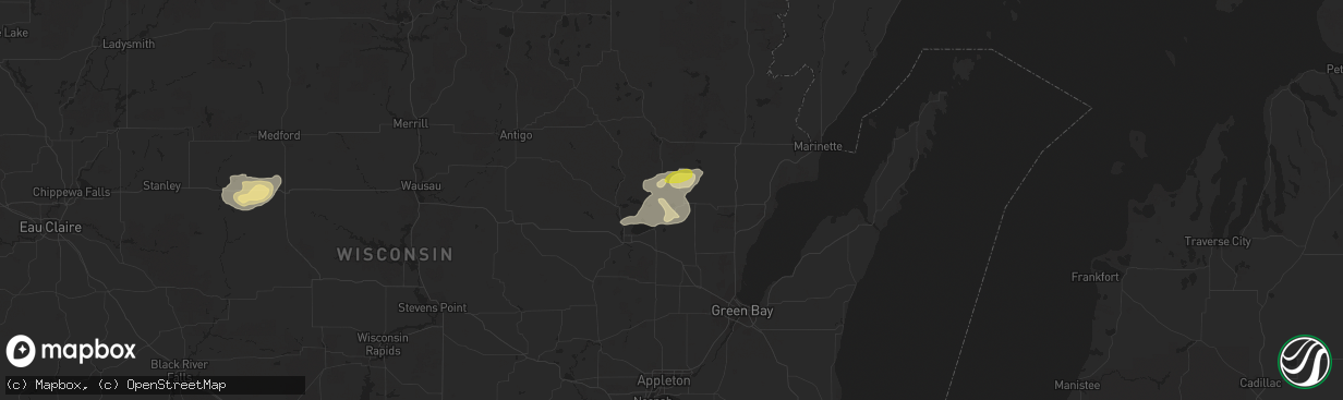 Hail map in Gillett, WI on June 3, 2017