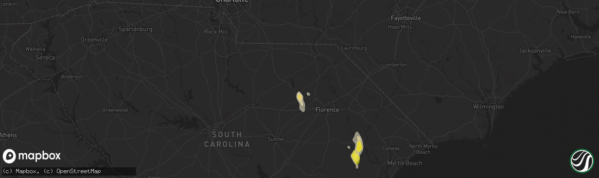 Hail map in Hartsville, SC on June 3, 2017