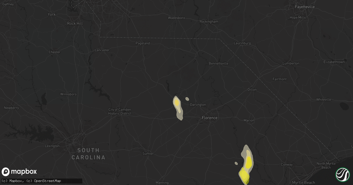 Hail map in Hartsville, SC on June 3, 2017