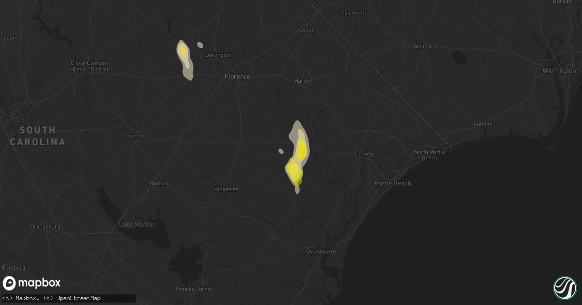 Hail map in Johnsonville, SC on June 3, 2017